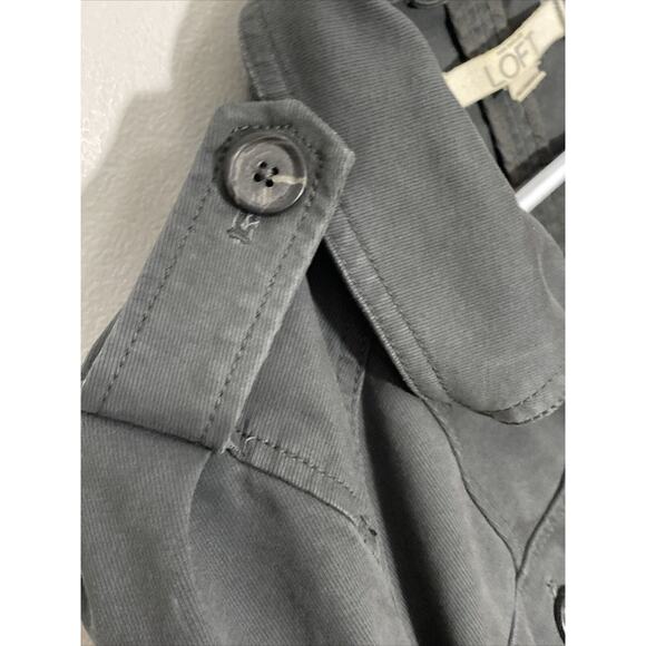 ANN TAYLOR LOFT Crop Blazer Women Size Med Gray Button Up Lightweight Jacket - Picture 7 of 14